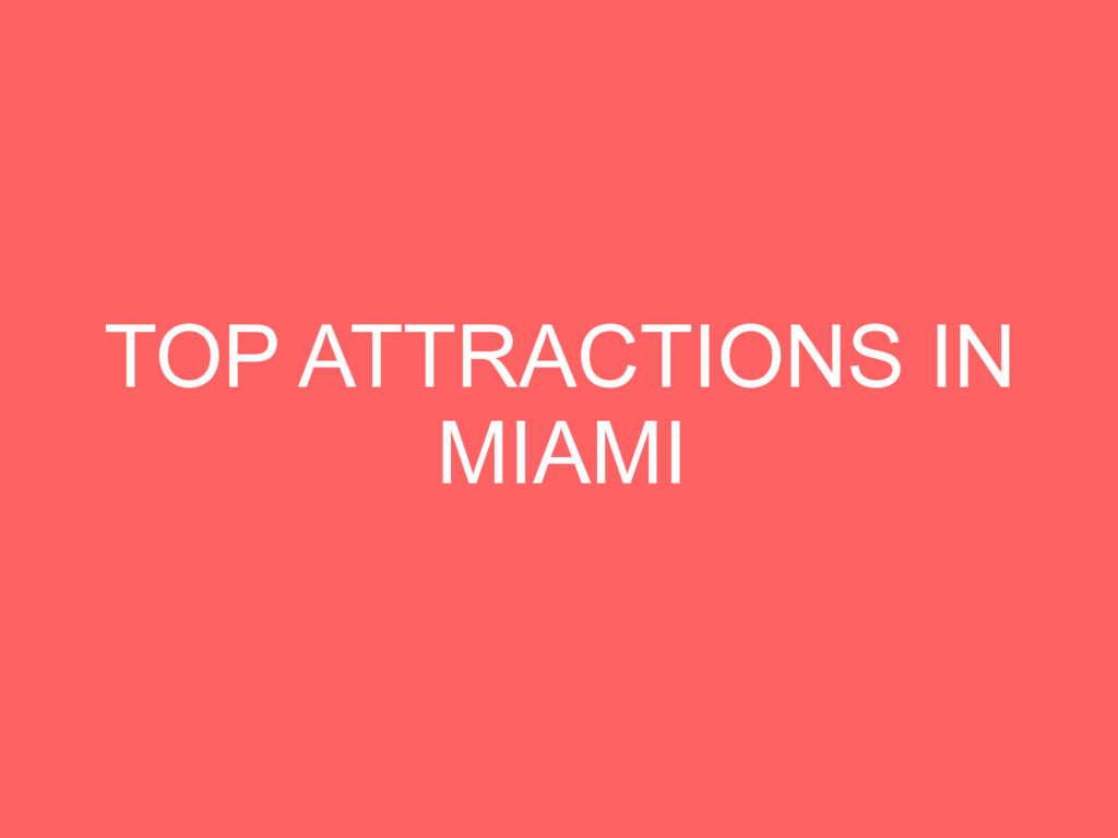 10 TOP MIAMI ATTRACTIONS intelligence overview