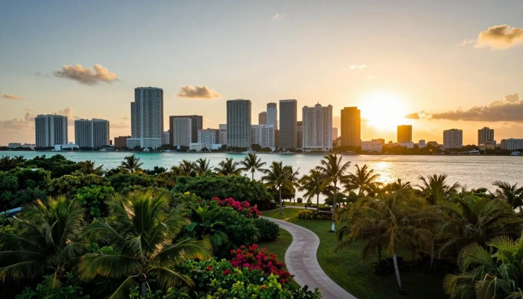 Nzvimbo inoyevedza yeMiami ine miti yakasvibira uye miti inoyevedza iri pamberi, ine nzira inomonereka inokwezva vanhu kuti vaongorore. Nzvimbo yepakati inoratidza maonero akanaka edenga reMiami, rakatarisa mvura ine ruvara rwebhuruu inopenya yeBiscayne Bay. Kumashure, zuva rinonyura mudenga, richipenya nechiedza chinodziya, chegoridhe pamusoro penzvimbo iyi, chakawedzerwa nechiedza chakapfava, chine mabhaisikopo chinovandudza magadzirirwo ezvivakwa nenzvimbo dzakakomberedza. Tora nguva ino negirazi rakafara kuti usimbise runako rwakakura rwenzvimbo dzeMiami. Mhepo yacho inonzwa yakanyarara uye ichikwezva, ichikurudzira mafambiro nekuongorora muguta iri rine simba. 8k resolution, ichitarisa magadzirirwo ane ruzivo rwakanyanya, isina zvinyorwa kana watermarks. Nzvimbo inoyevedza yeMiami ine miti yakasvibira uye miti inoyevedza iri pamberi, ine nzira inomonereka inokwezva vanhu kuti vaongorore. Nzvimbo yepakati inoratidza maonero akanaka edenga reMiami, rakatarisa mvura ine ruvara rwebhuruu inopenya yeBiscayne Bay. Kumashure, zuva rinonyura mudenga, richipenya nechiedza chinodziya, chegoridhe pamusoro penzvimbo iyi, chakawedzerwa nechiedza chakapfava, chine mabhaisikopo chinovandudza magadzirirwo ezvivakwa nenzvimbo dzakakomberedza. Tora nguva ino negirazi rakafara kuti usimbise runako rwakakura rwenzvimbo dzeMiami. Mhepo yacho inonzwa yakanyarara uye ichikwezva, ichikurudzira mafambiro nekuongorora muguta iri rine simba. 8k resolution, ichitarisa magadzirirwo ane ruzivo rwakanyanya, isina zvinyorwa kana watermarks.