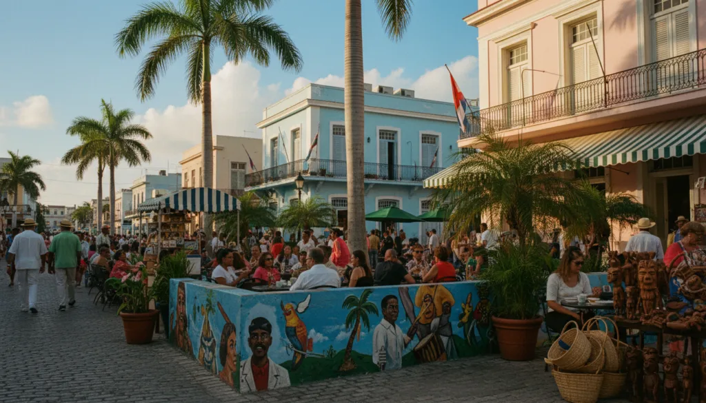Chiono chinonakidza cheLittle Havana, Miami, chinotora moyo wetsika dzeCuba. Kumberi, mugwagwa une mavara wakashongedzwa nemifananidzo yemadziro ine hupenyu inoratidza nhaka yeCuba, nemiti yemichindwe ichizunguzika zvinyoro-nyoro. Vanyori venzvimbo iyi vanoratidza zvinhu zvakagadzirwa nemaoko kunze kwezvitoro zvechinyakare, ukuwo vanhu vakapfeka zvipfeko zvisina kurongeka vachinakidzwa nemamiriro ezvinhu. Pakati, cafe yekunze yakazara nevanhu vanodya chikafu chetsika dzeCuba uye vachinwa cafe con leche, yakakomberedzwa nemiti yakasvibira muhari. Kumashure kune zvivakwa zvemavara ekare ane mavara epepuru ane mabhalkoni esimbi uye denga rebhuruu rakajeka. Mufananidzo wacho unofanirwa kuve nemwenje webhaisikopo, uchisimbisa mavara anodziya uye uchivandudza magadzirirwo emugwagwa nechikafu, zvichiratidzwa muchimiro chinoshamisa che8k kuti pave nemamiriro ekunze anoyevedza uye anokwezva.